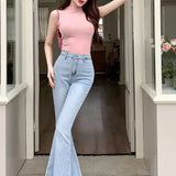 High Waist Butterfly Knot Flare Jeans