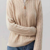 Cable Knit Half Zip Sweater