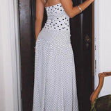 Lace Polka Dot Cami Mermaid Maxi Dress