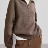 Half Zip Textured Knit Sweater
