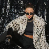 Collar Leopard Plush Overcoat