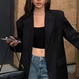 Wide Shoulder Office Blazer
