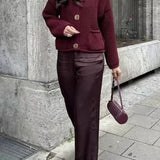 Solid Color Knit Sweater