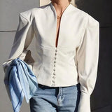 Waist-Fitted Long Sleeve Blazer