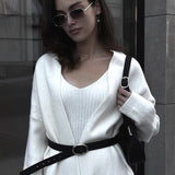 Minimalist Knit Two Piece Skirt Set