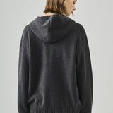 Slouchy V-Neck Hooded Sweater