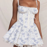 Bow Strap Tunic Floral Dress