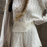 Hollow Knit Crochet Loose Two Piece Set