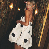Polka Dot Print Bodycon Mini Dress