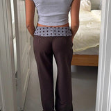 High Waist Slim Printed Casual Pants