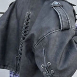 Washed PU Moto Biker Jacket