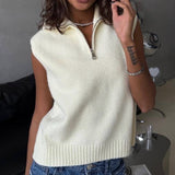 Solid Color Knit Vest Sweater