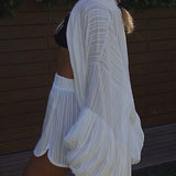 Solid Tie Loose Cutout Two Piece Set