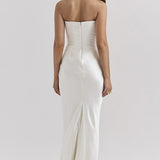 Sexy Backless Cinched Waist Maxi Dress