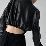 PU Leather Crop Jacket