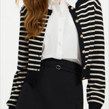 Striped Knit Layered Vest Cardigan