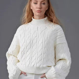 Cozy Half Neck Cable Sweater