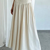 Ruffled High Waist A Line Belted Side Pocket Elegant Skirt