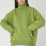 Ribbed High Neck Casual Sweater