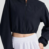 Cropped Zip-Up Athletic Jacket