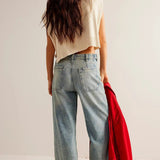 Vintage Washed Wide Leg Jeans