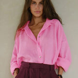 Fashion Solid Loose Casual Commuter Blouse