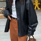 PU Leather Oversized Biker Jacket