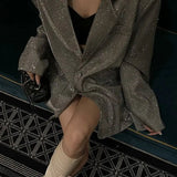 Chic Single-Breasted Sequin Blazer