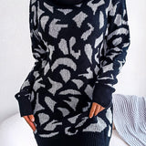 Leopard Turtleneck Sweater Dress