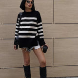 Loose Fit Striped Knit Sweater