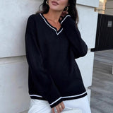 Casual Knit V Neck Sweater