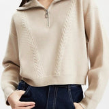 Short Cable Knit Pullover Sweater