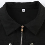Rivet Lapel Safari Crop Jacke