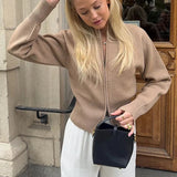 Slim Fit Knit Zip Cardigan