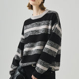 Loose Fit Round Neck Striped Sweater