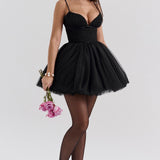 Chiffon Lace-up Backless Cocktail Dress