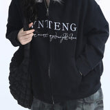Fur Collar Oversized Zip Hoodie