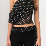 Polka Dot Sleeveless Top Two Pieces Set