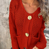 Chunky Knit Button Up Sweater