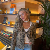 Vintage Leopard Print V Neck Sweater