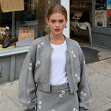Dandelion Print Sweatshirt Loose Two Piece Set