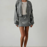 Dandelion Print Sweatshirt Loose Two Piece Set