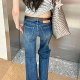 Dark Blue Low Rise Bootcut Jeans