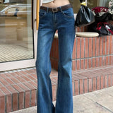 Dark Blue Low Rise Bootcut Jeans