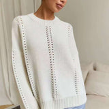 Casual Lace Knit Pullover Sweater