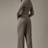Stripe Button Cord Easy Two Piece Set