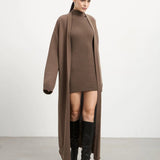 Knit Tank Dress Fitted Long Cardigan Two Piece Set