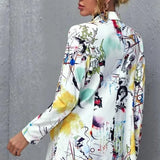 Graffiti Print Vintage Blazer