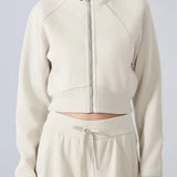 Cropped Fleece Workout Jacket