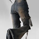 Low Waist Flare Cargo Jeans